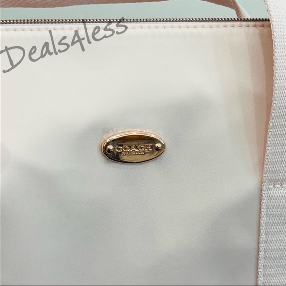 Coach Duffel Bag Weekender Travel Tote Blush Pink Zippered Carry On Beach NEW - Picture 6 of 10